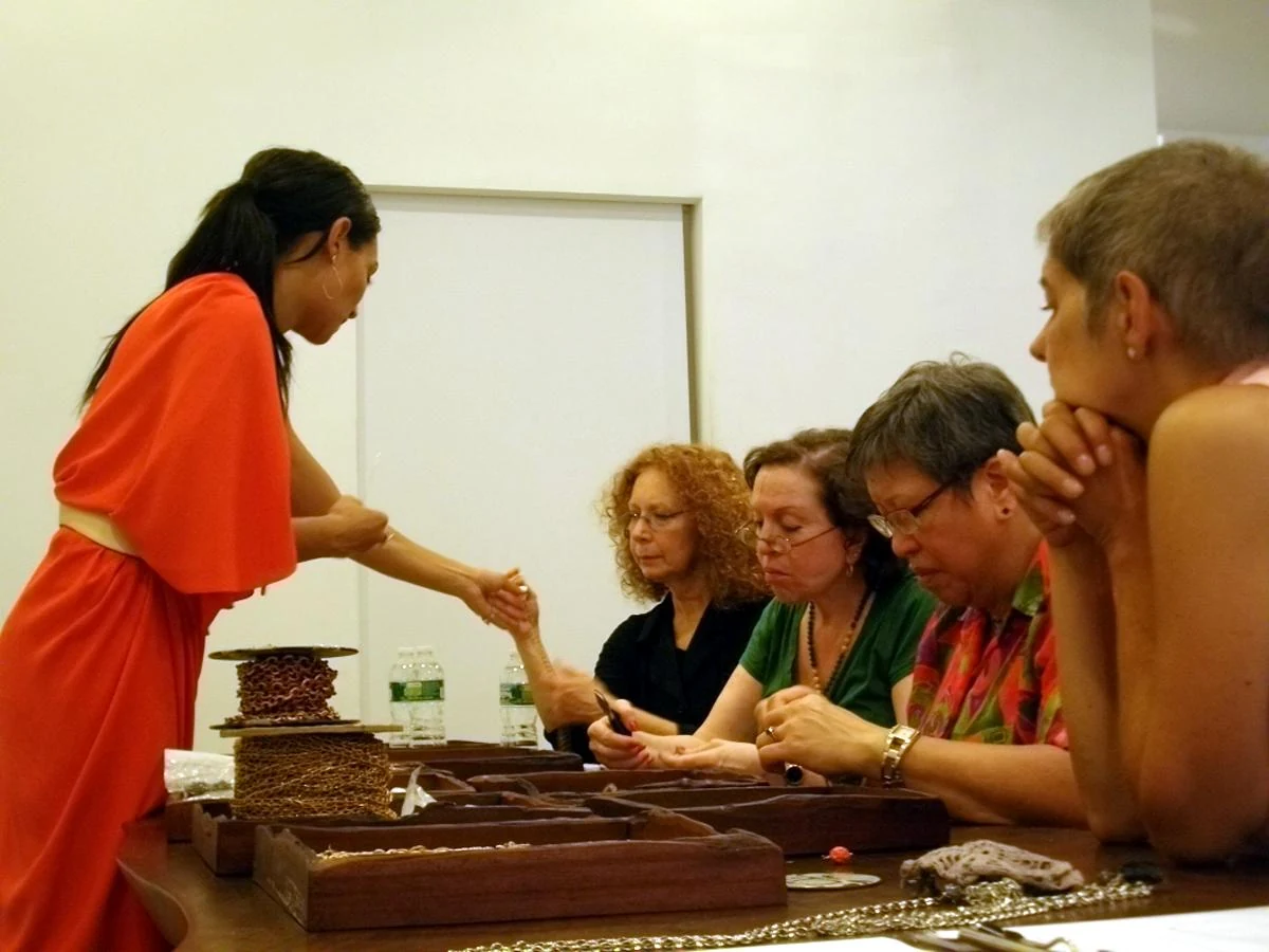 Creative workshop participants learning together